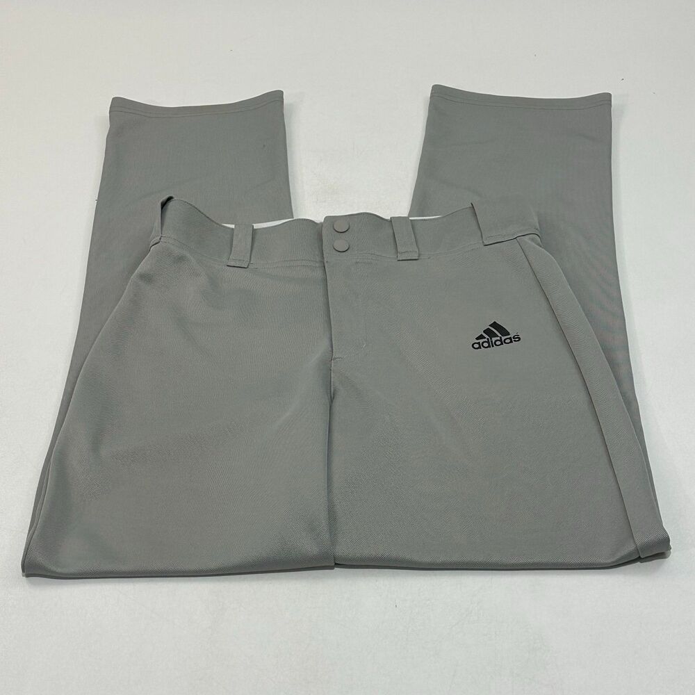adidas Men's Athletic Pants Light Grey Elastic Waistband‎ Snap Closure, Size S